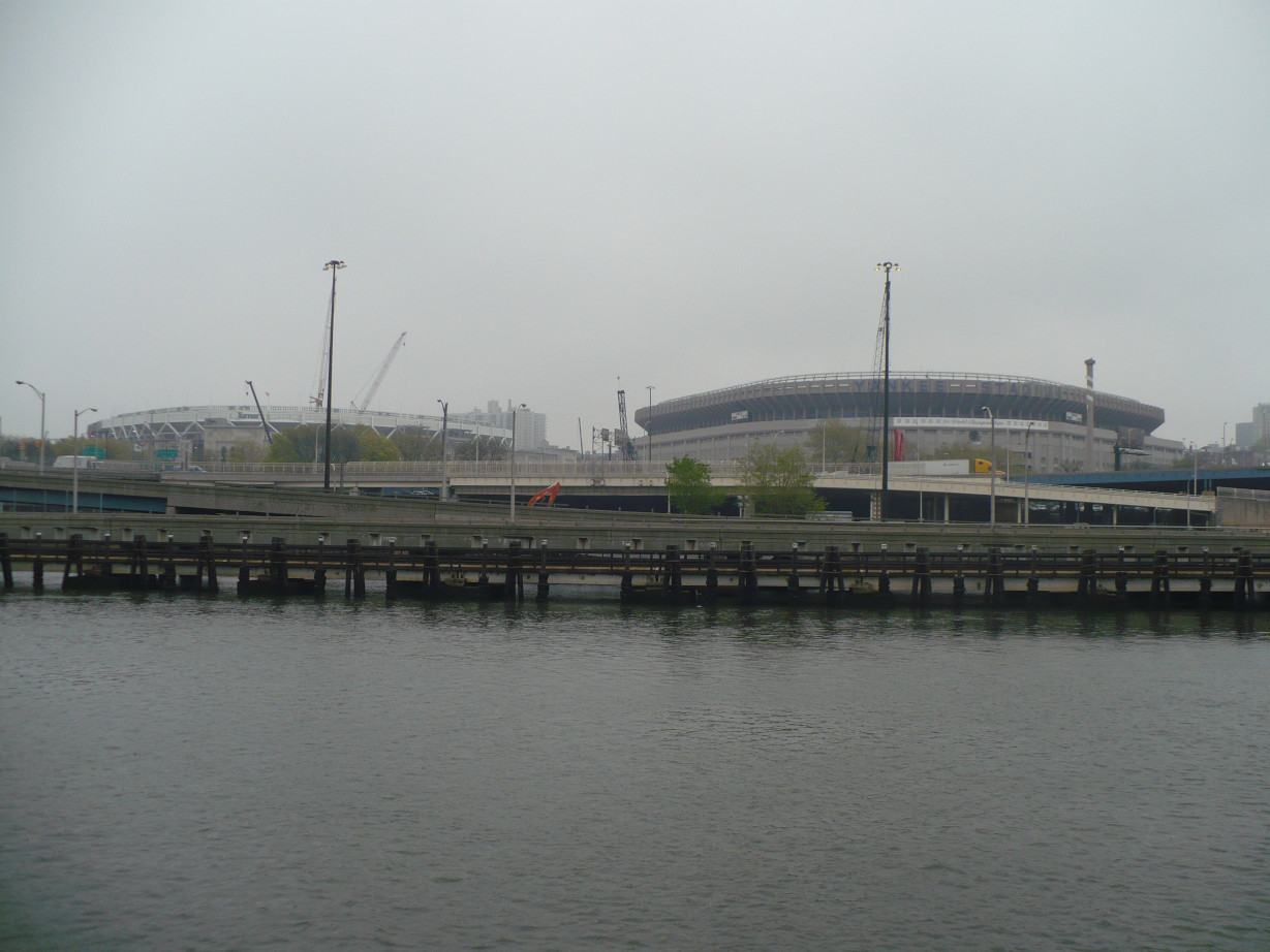 Both New York Yankee stadiums side by side