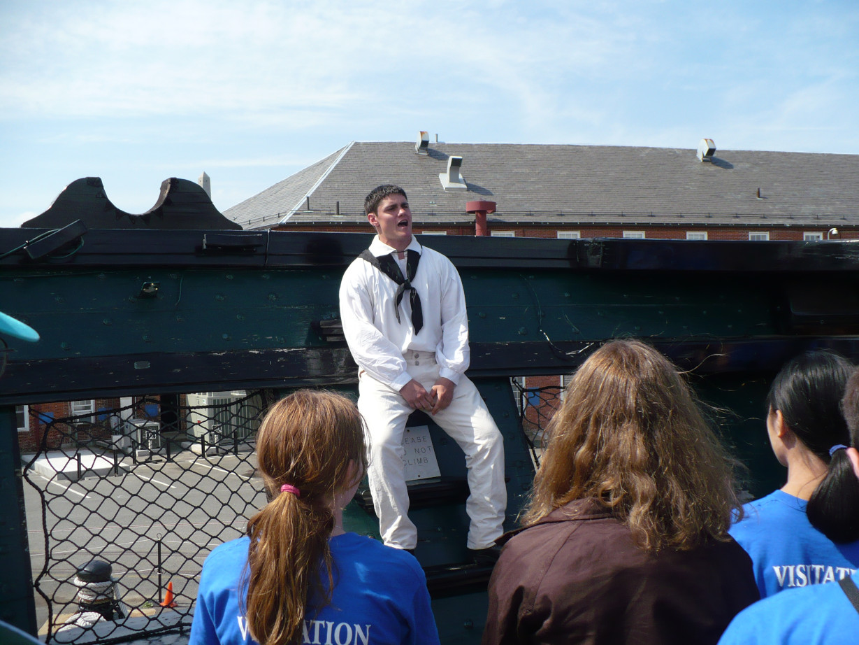 A sailor at the USS Constitution