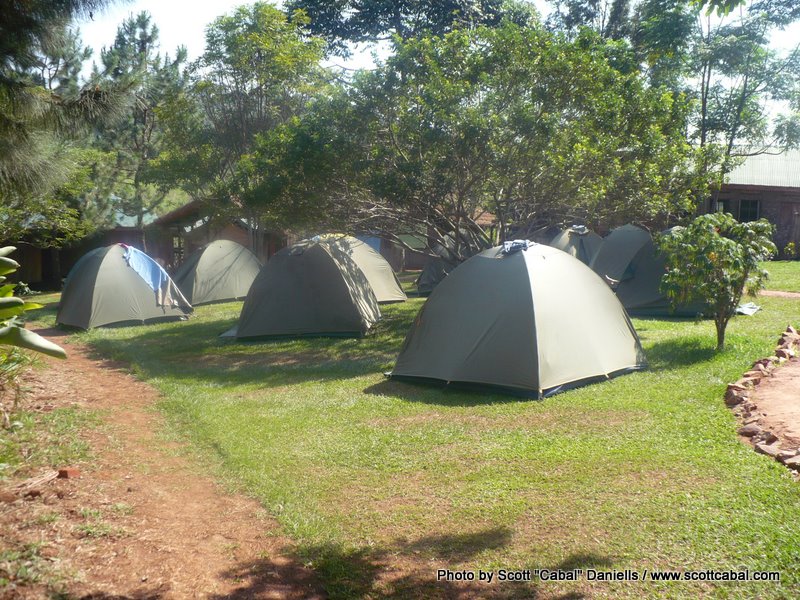 Our tents set up at the Adrift centre in Jinja