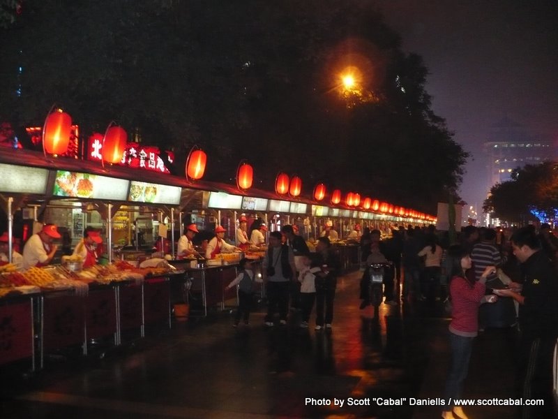 The stalls at the Night Food Market
