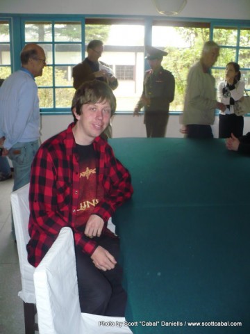Me in the hut where peace talks took place