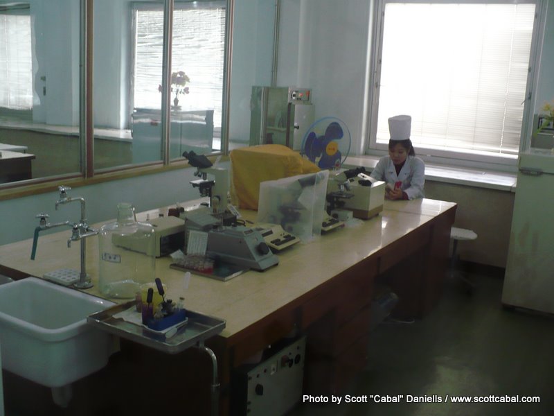 The labs at the Pyongyang Maternity Hospital