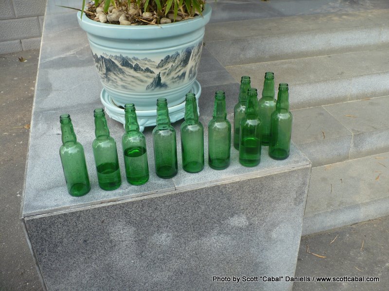Ten green bottles standing on the wall