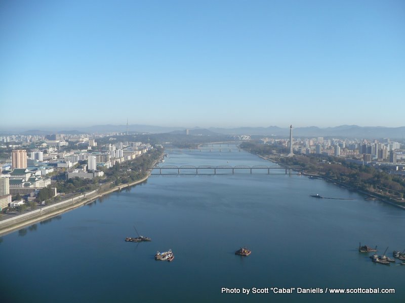Good views over Pyongyang this morning