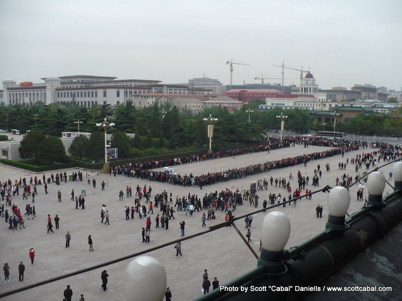 Just a small part of the long queue to see Mao