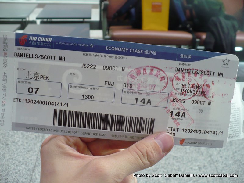 My Air Koryo boarding pass