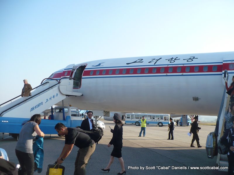 The Tupolev 154 which flew us to Pyongyang
