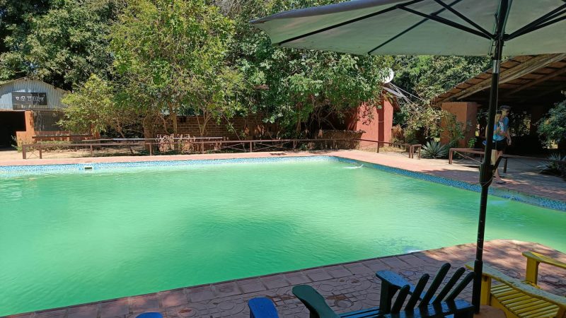 The swimming pool at Croc Valley Camp in Zambia