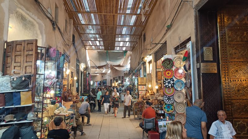 Walking around the souq in central Marrakech