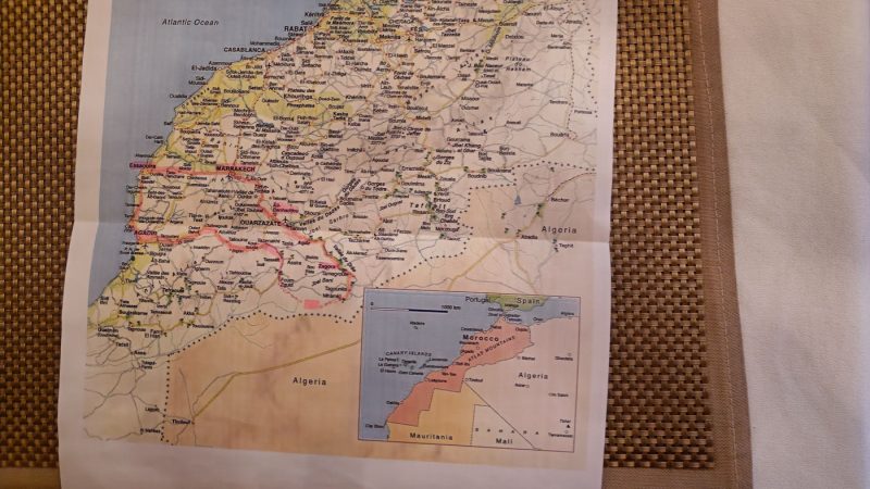 A map of the route of our trip through Morocco