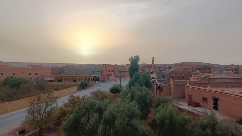 Sunrise over the town of Ait Benhaddou